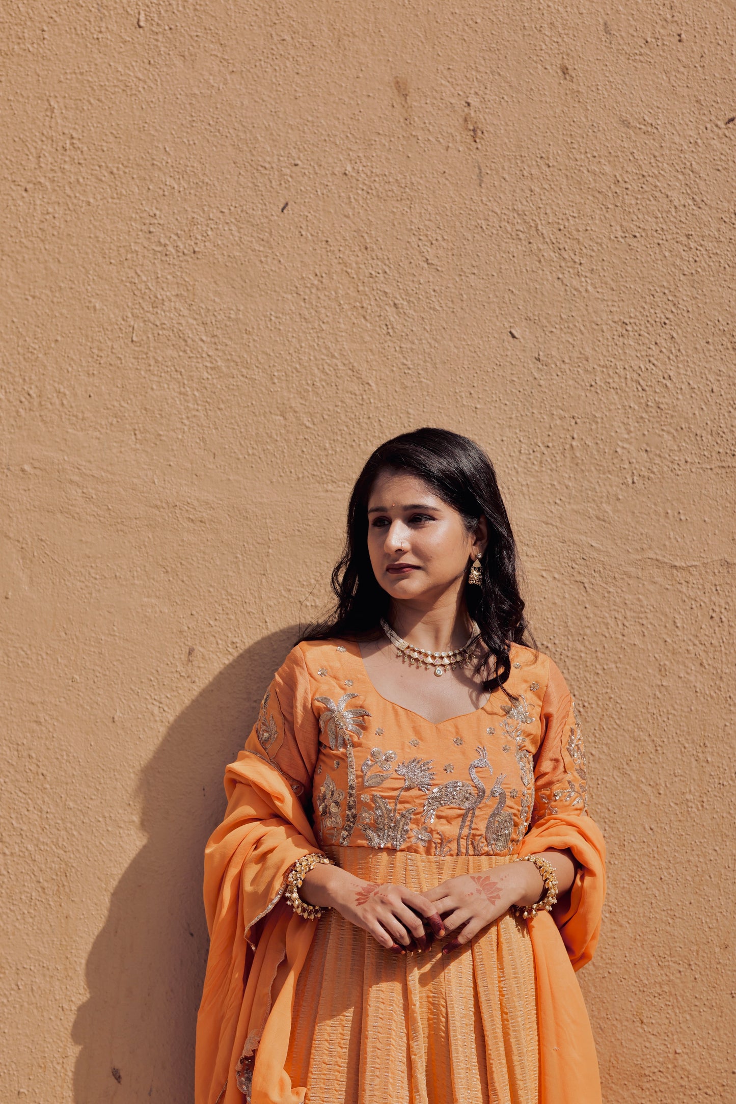 Saanjh Royal Anarkali Set – Mustard Gold