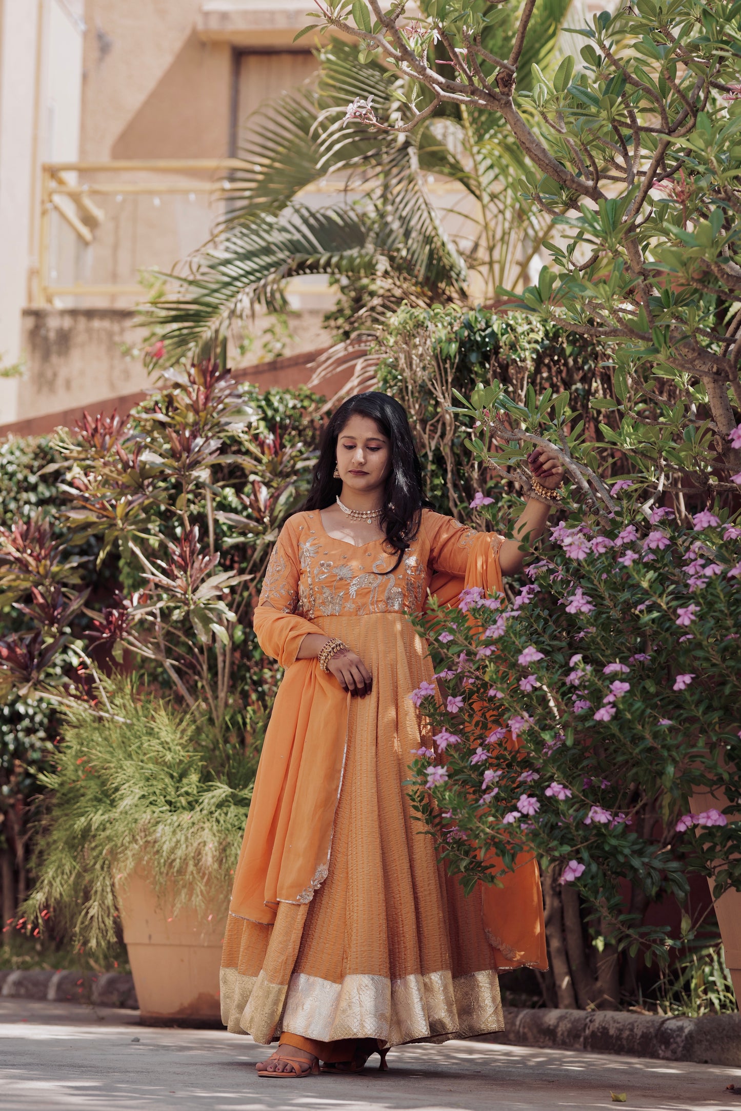 Saanjh Royal Anarkali Set – Mustard Gold