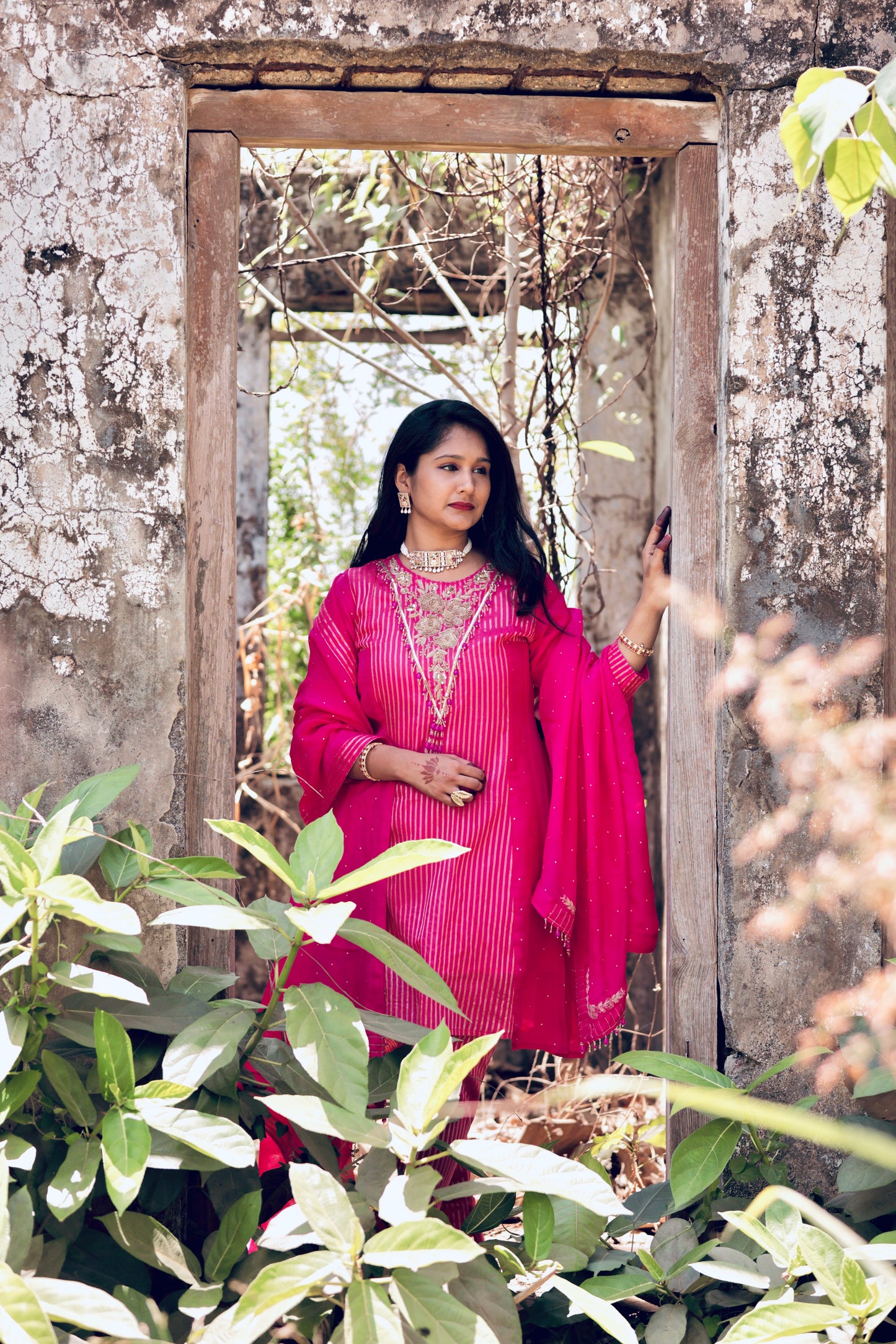 Nazm - Organza Chanderi Kurta Set