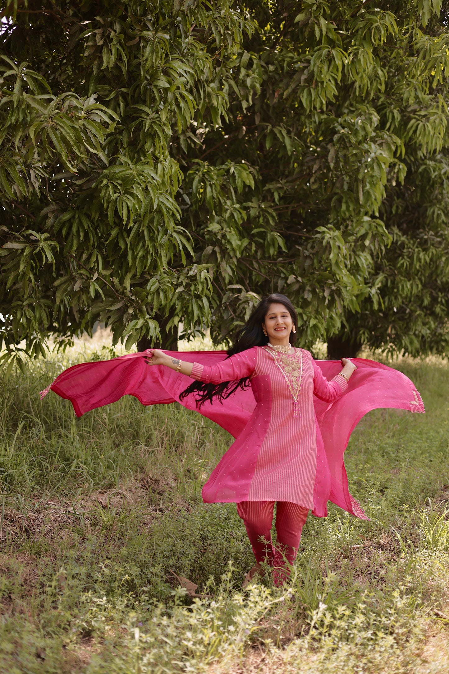 Nazm - Organza Chanderi Kurta Set