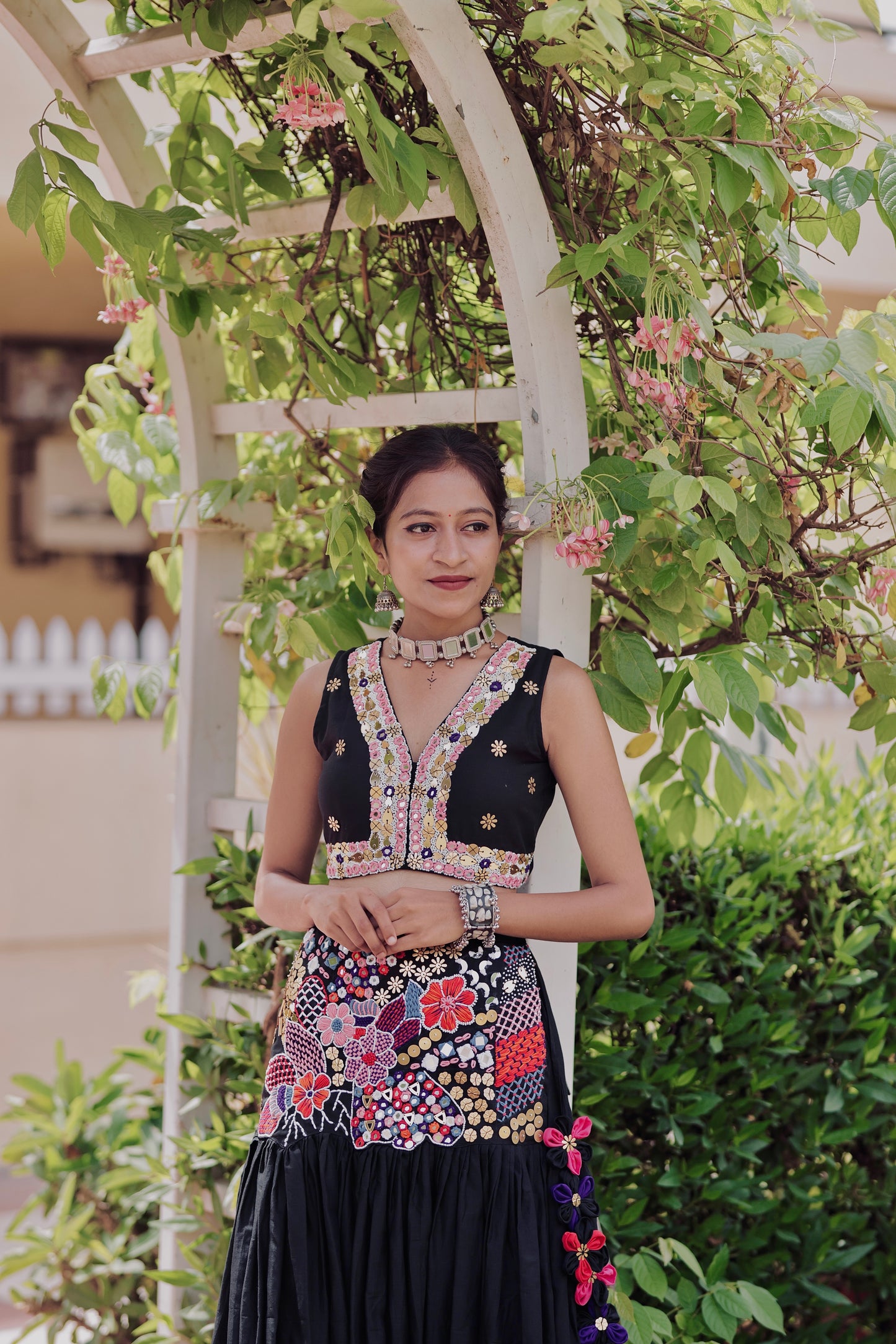 Gulnaar Lehenga - Black