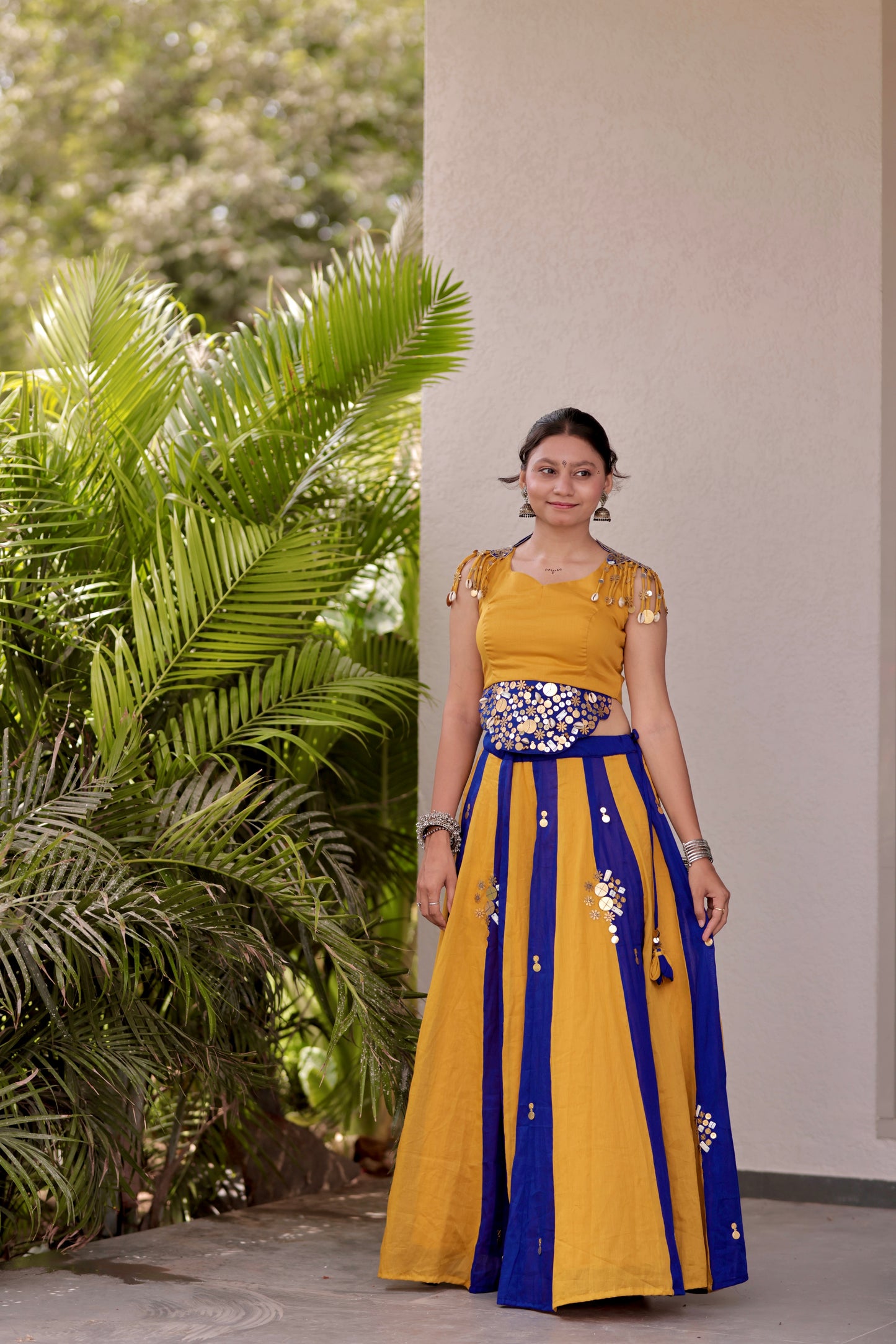 Miraya Lehenga Set – Blue & Yellow