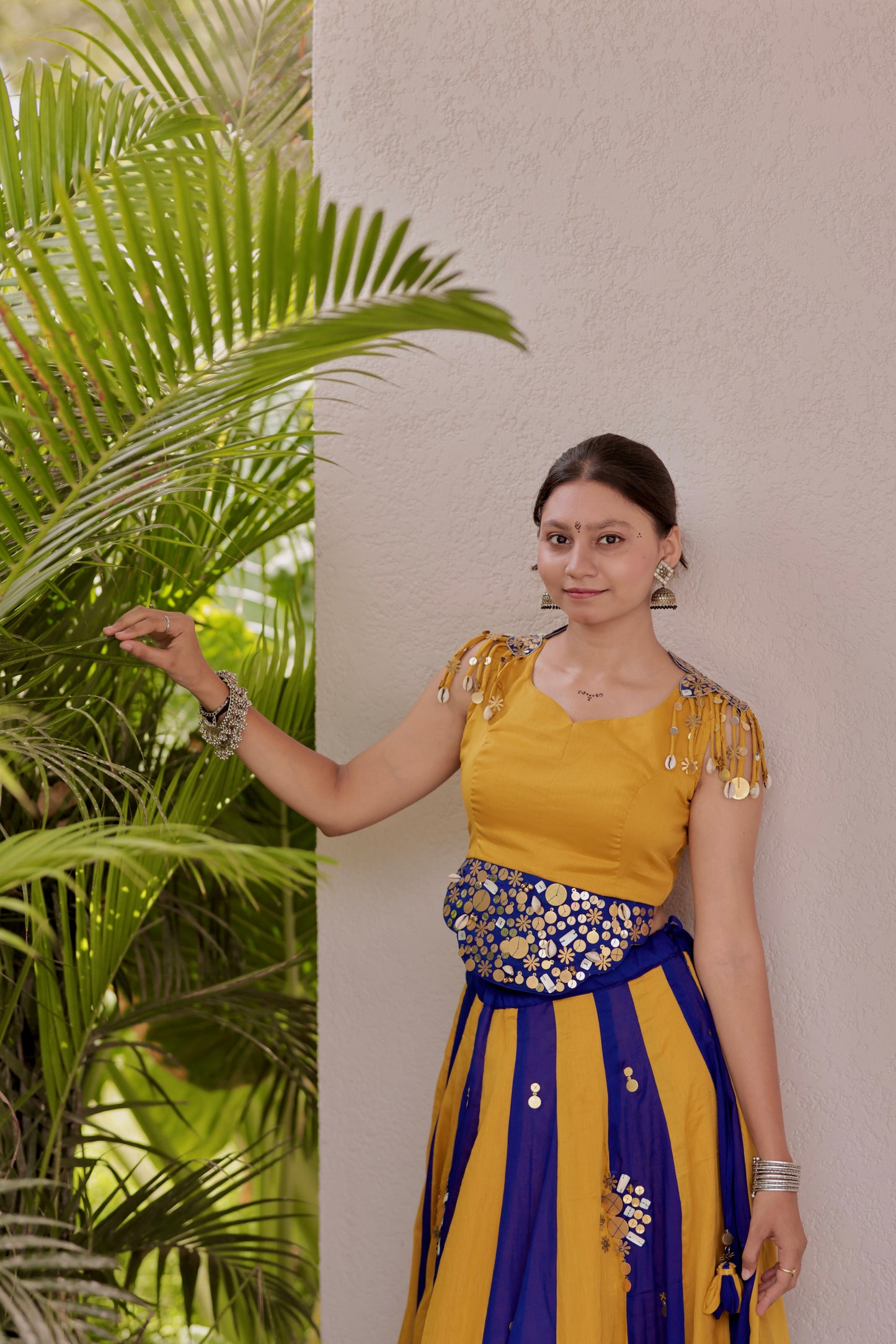 Miraya Lehenga Set – Blue & Yellow