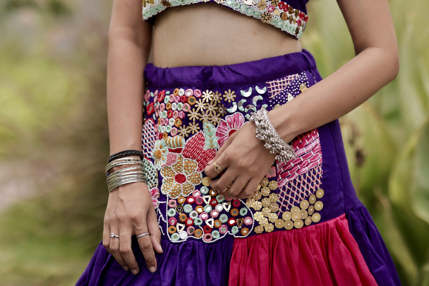 Raas Lehenga Set – Purple & Pink
