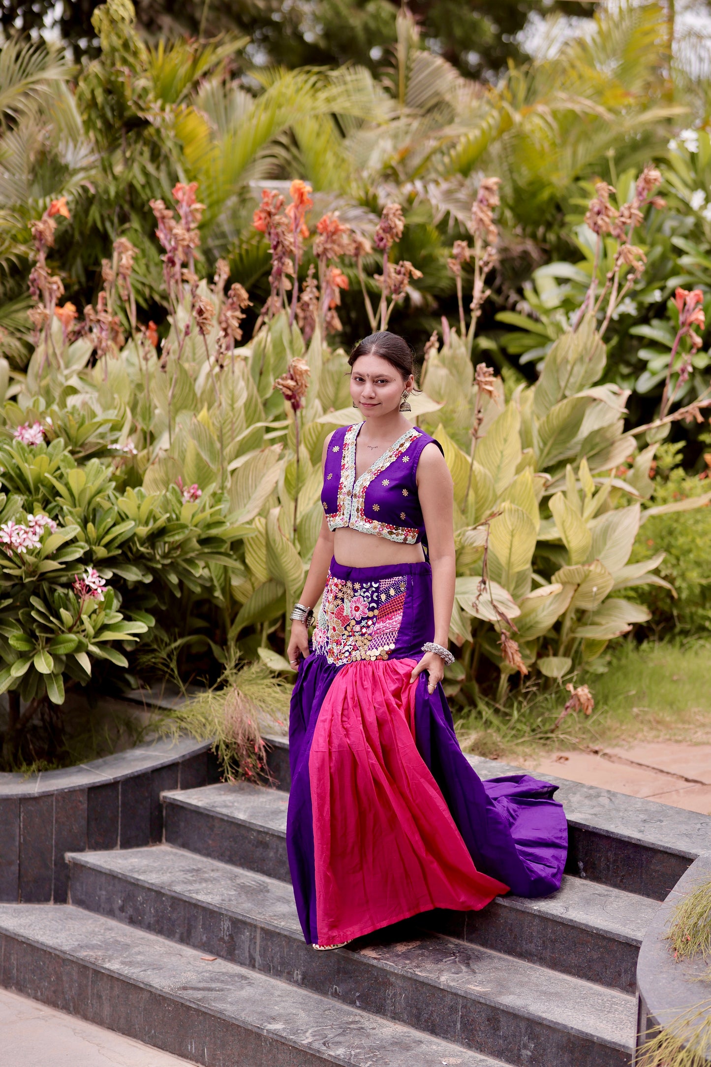 Raas Lehenga Set – Purple & Pink