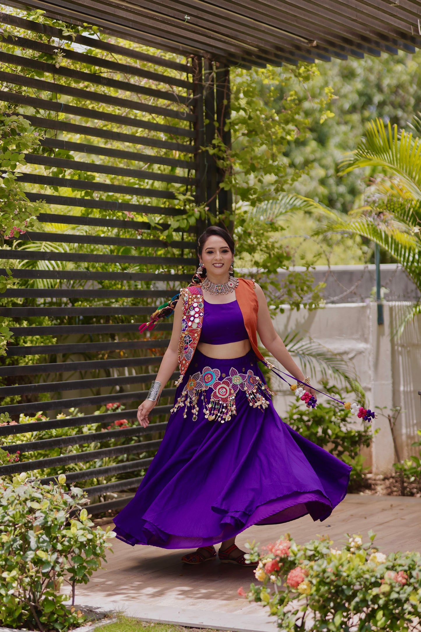 Kiran Rust Jacket Lehenga Set