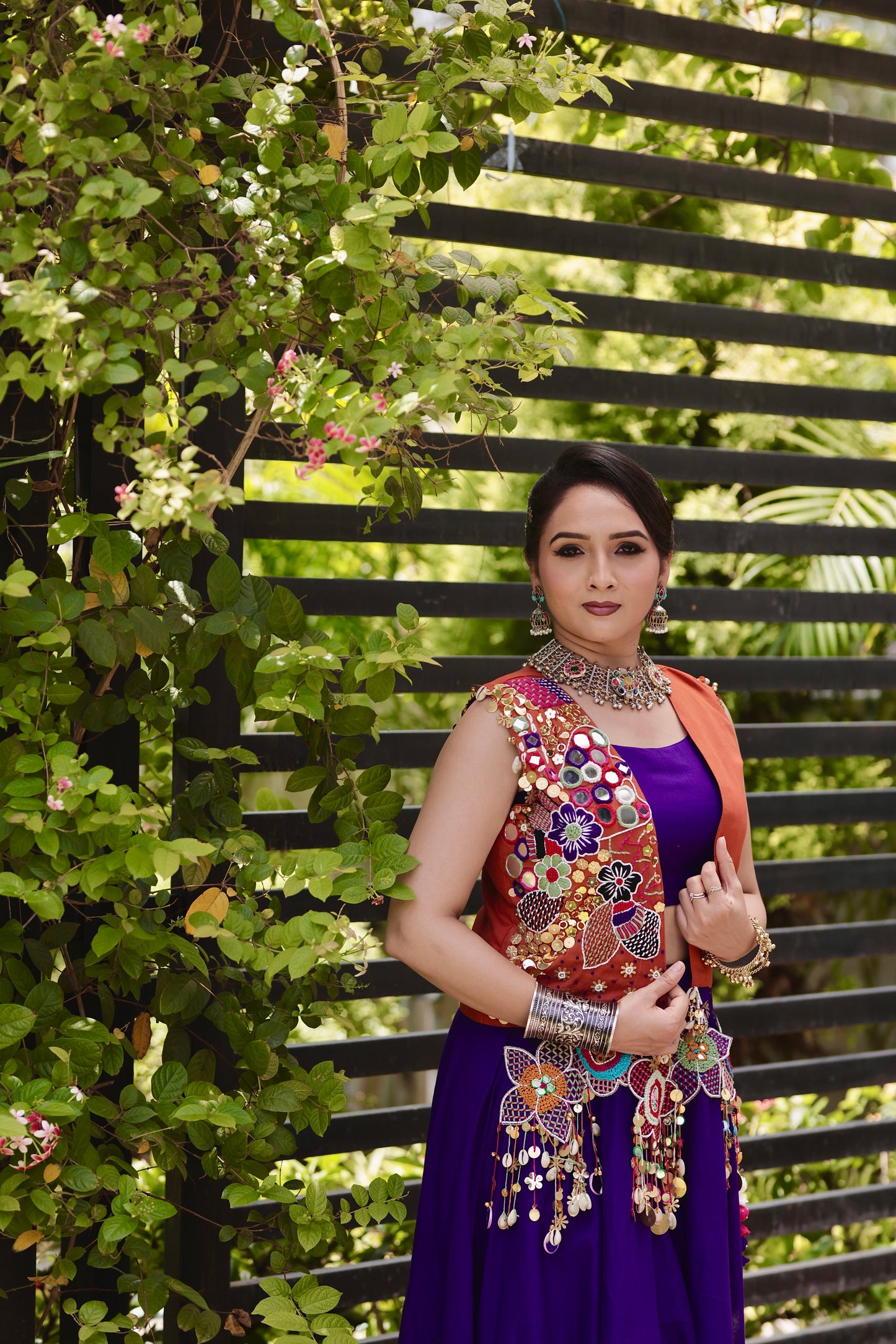 Kiran Rust Jacket Lehenga Set