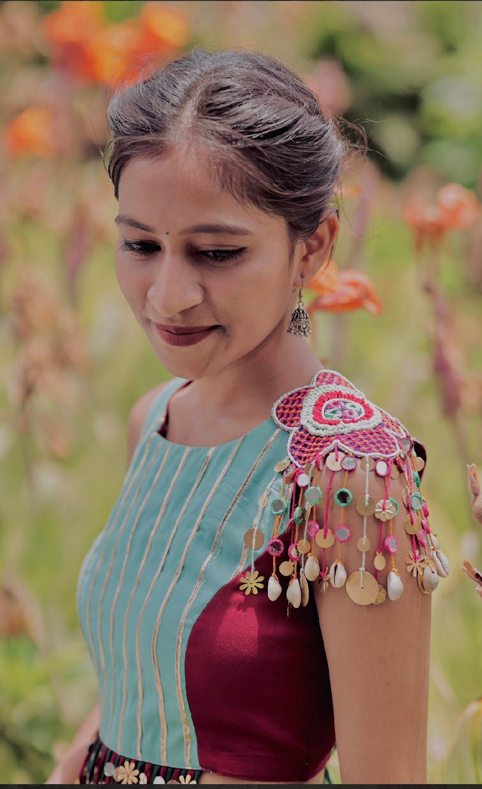 Ruchikka Blouse - Maroon & Green