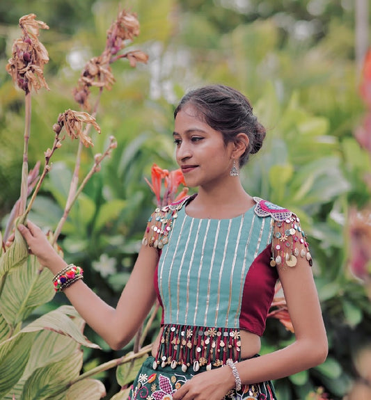 Ruchikka Blouse - Maroon & Green