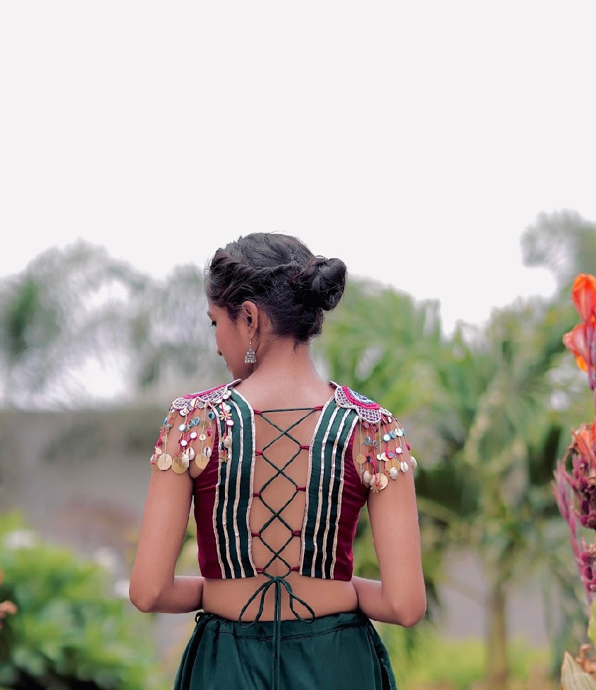 Ruchikka Blouse - Maroon & Green