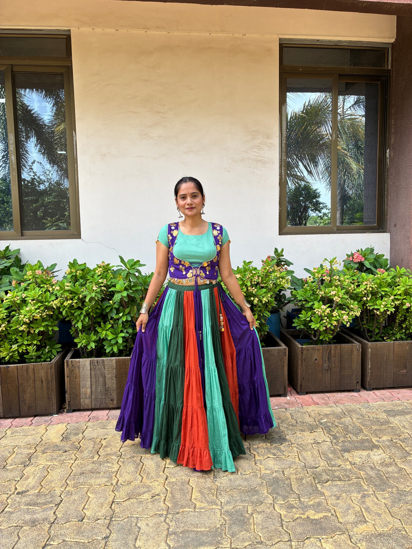 Nandini - Multilayer Lehenga, Blouse Koti Set