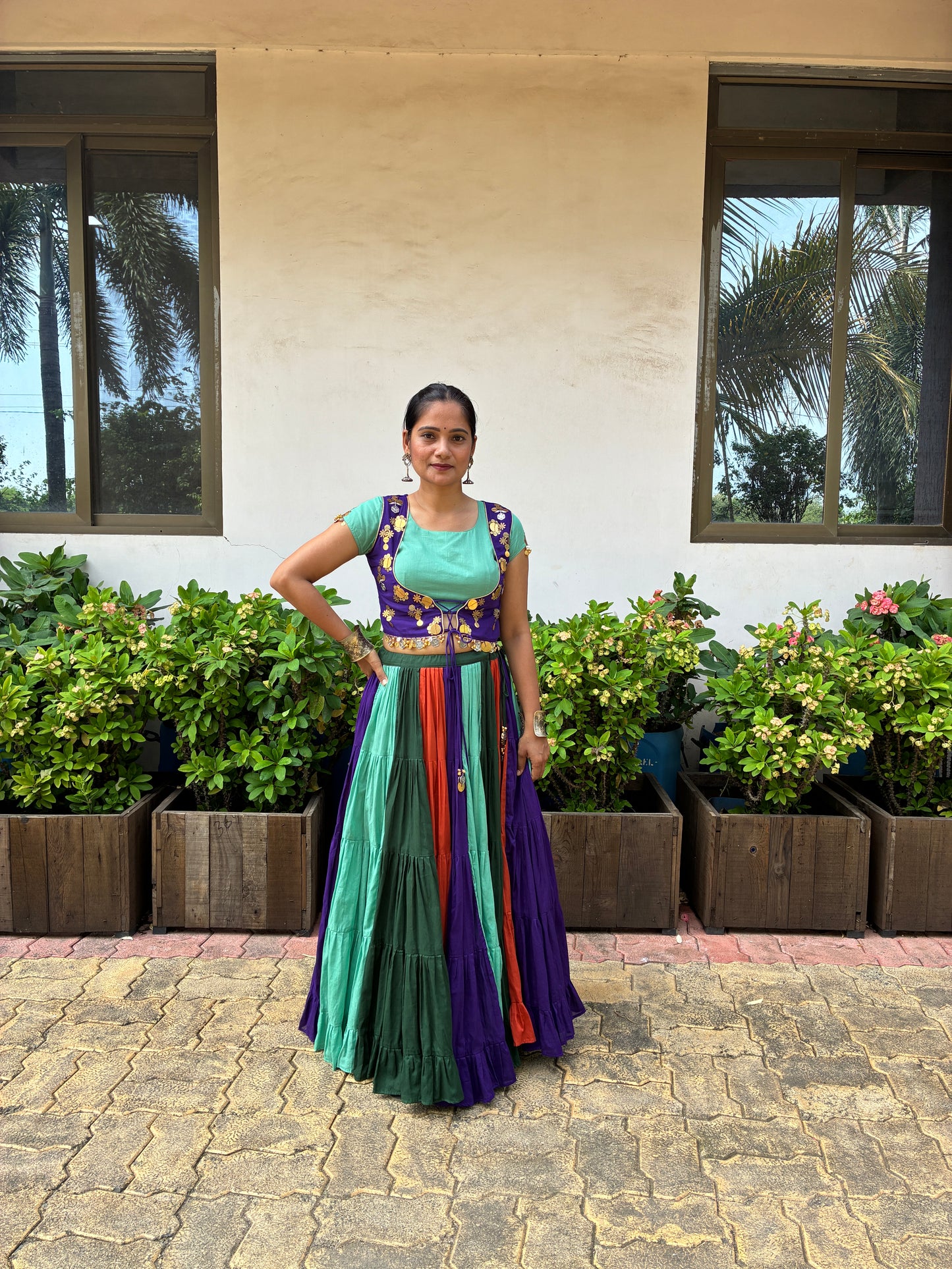 Nandini - Multilayer Lehenga, Blouse Koti Set