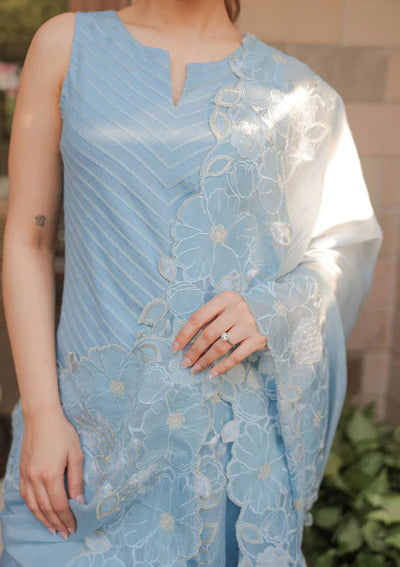 Sky Blue Embroidered Lawn Suit
